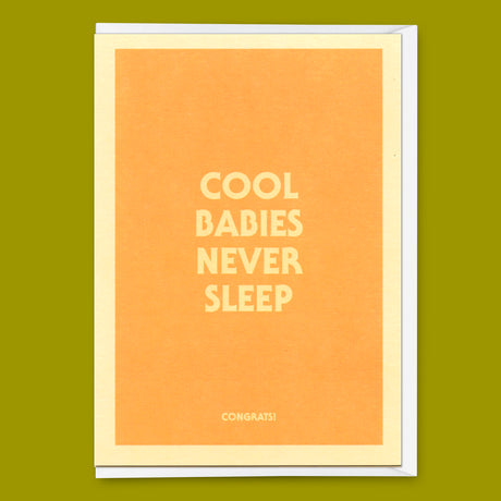 Deli Cards Grußkarte "Cool babies never sleep" | Lustige Klappkarte mit Spruch zur Geburt