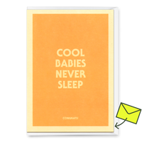 Deli Cards Grußkarte "Cool babies never sleep" | Lustige Klappkarte mit Spruch zur Geburt