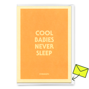 Deli Cards Grußkarte "Cool babies never sleep" | Lustige Klappkarte mit Spruch zur Geburt