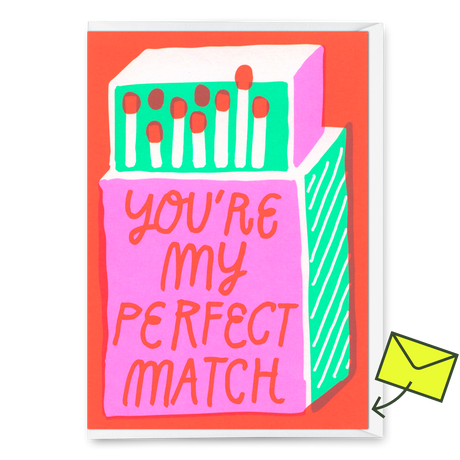 Deli Cards Grußkarte "Perfect Match" | Besondere Klappkarte für Verliebte