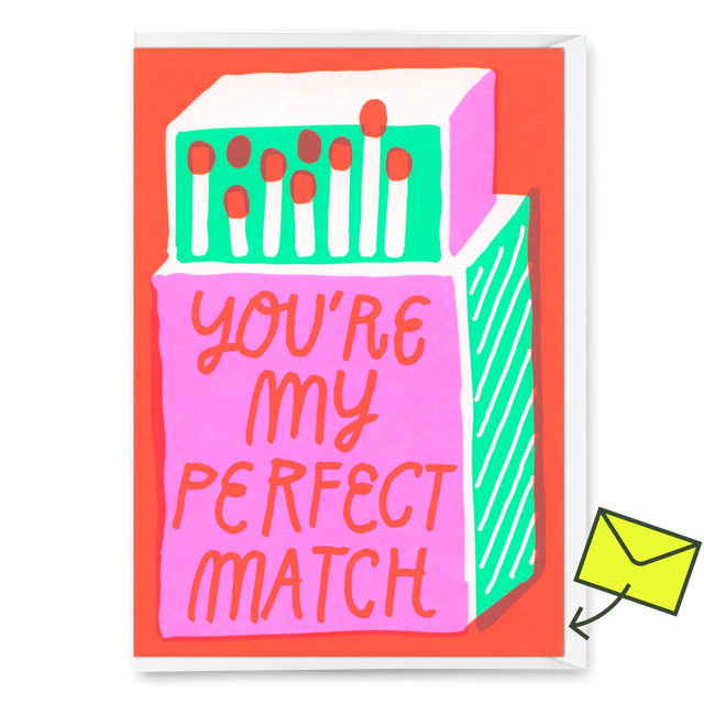 Deli Cards Grußkarte "Perfect Match" | Besondere Klappkarte für Verliebte