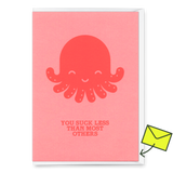 Deli Cards Grußkarte "You suck less Octopus" | Lustige Klappkarte mit Spruch