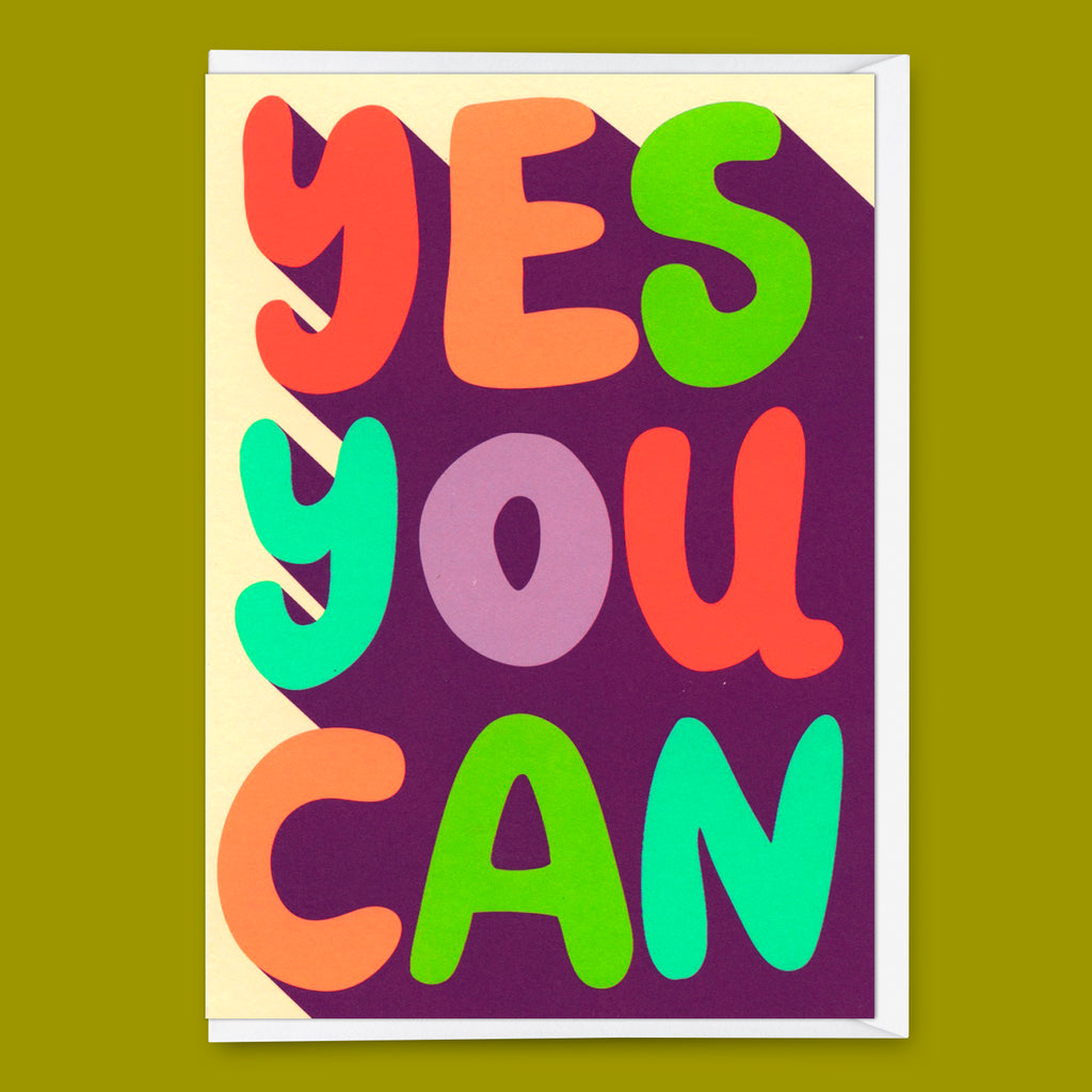 Deli Cards Grußkarte "Yes you can" | Besondere Klappkarte mit Spruch