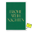 Deli Cards Grußkarte "Frohe Weihnachten Grün" | Schöne Klappkarte zu Weihnachten