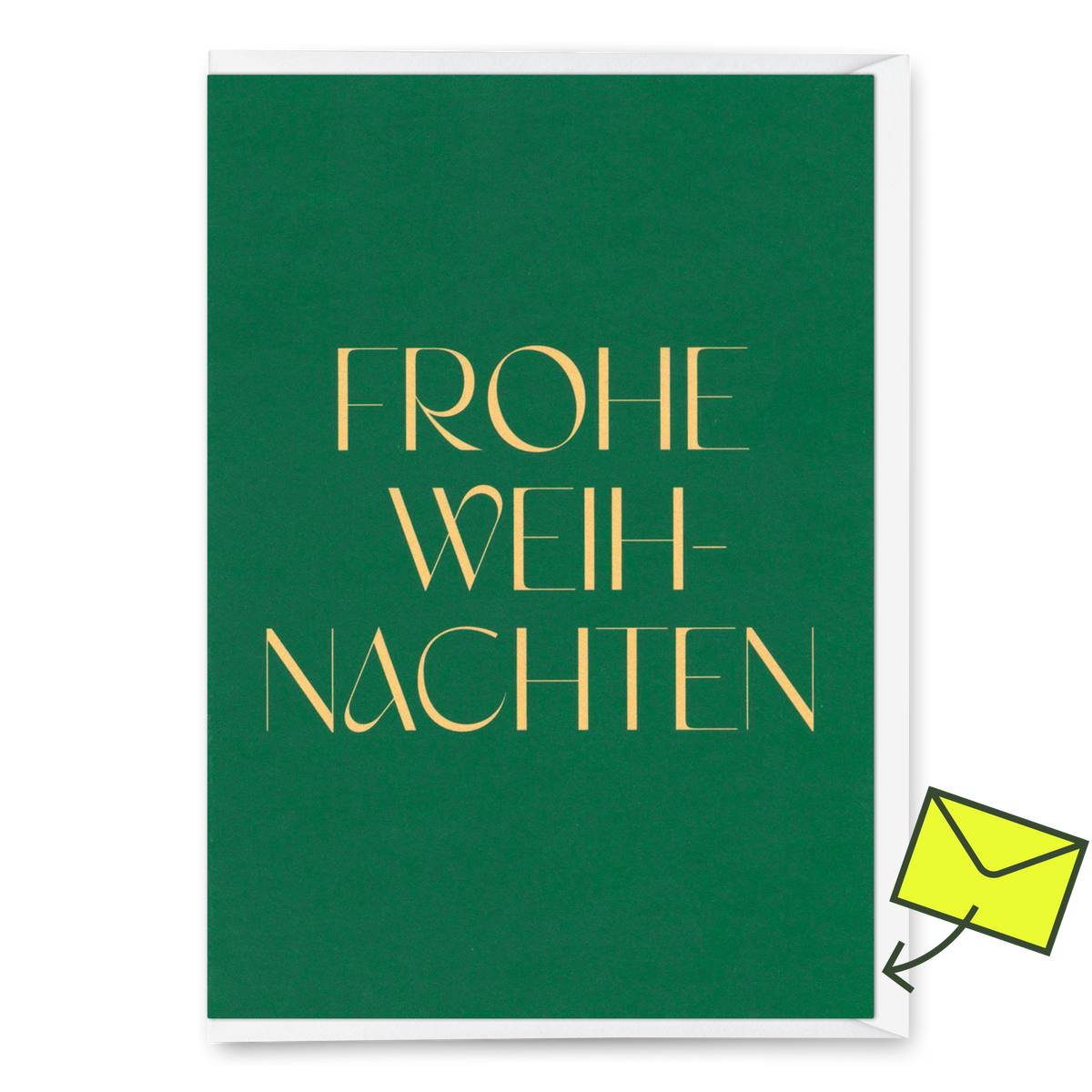 Deli Cards Grußkarte "Frohe Weihnachten Grün" | Schöne Klappkarte zu Weihnachten