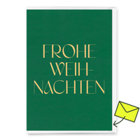 Deli Cards Grußkarte "Frohe Weihnachten Grün" | Schöne Klappkarte zu Weihnachten