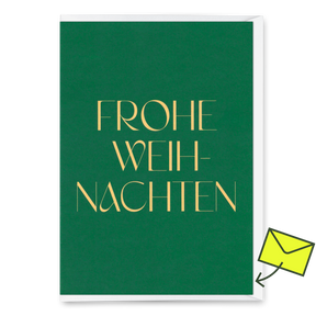 Deli Cards Grußkarte "Frohe Weihnachten Grün" | Schöne Klappkarte zu Weihnachten