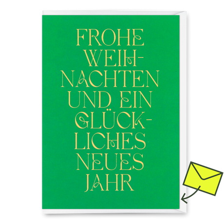 Deli Cards Grußkarte "Frohe Weihnachten und ein..." | Schöne Klappkarte zu Weihnachten