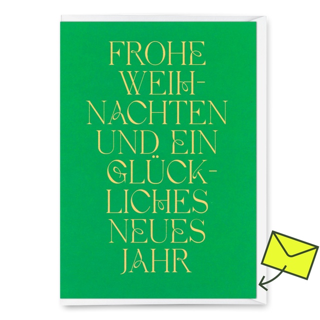 Deli Cards Grußkarte "Frohe Weihnachten und ein..." | Schöne Klappkarte zu Weihnachten