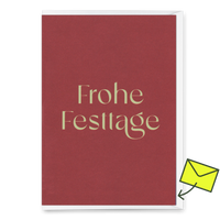 Deli Cards Grußkarte "Frohe Festtage" | Schöne Klappkarte zu Weihnachten