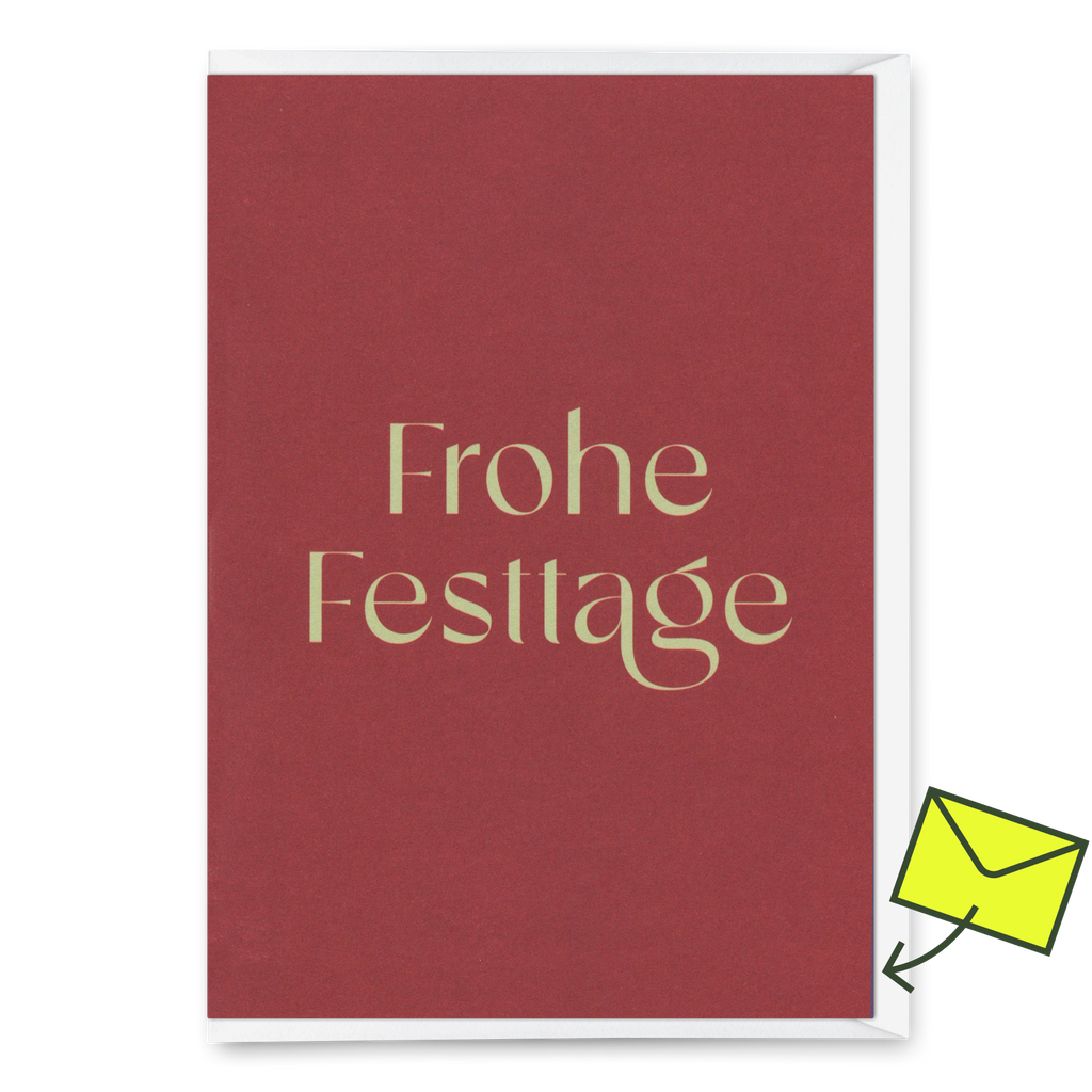 Deli Cards Grußkarte "Frohe Festtage" | Schöne Klappkarte zu Weihnachten