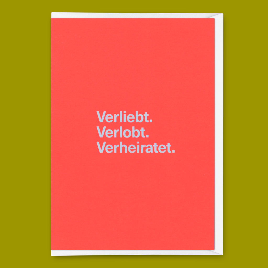 Deli Cards Grußkarte "Verliebt. Verlobt. Verheiratet." | Besondere Klappkarte zur Hochzeit