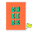 Deli Cards Grußkarte "Cheers 3D-Typo" | Coole Klappkarte für jeden Anlass
