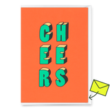 Deli Cards Grußkarte "Cheers 3D-Typo" | Coole Klappkarte für jeden Anlass