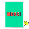 Deli Cards Grußkarte "Merci 3D-Typo" | Coole Klappkarte zum Dankesagen
