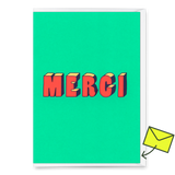 Deli Cards Grußkarte "Merci 3D-Typo" | Coole Klappkarte zum Dankesagen