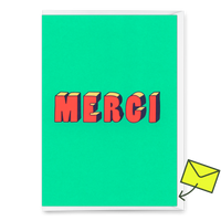Deli Cards Grußkarte "Merci 3D-Typo" | Coole Klappkarte zum Dankesagen