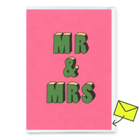 Deli Cards Grußkarte "Mr & Mrs 3D-Typo" | Coole Klappkarte zur Hochzeit