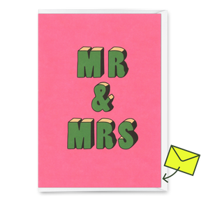 Deli Cards Grußkarte "Mr & Mrs 3D-Typo" | Coole Klappkarte zur Hochzeit