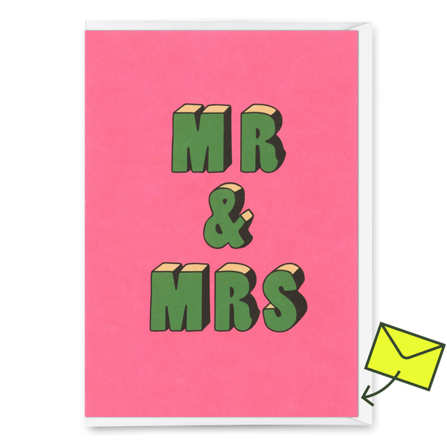 Deli Cards Grußkarte "Mr & Mrs 3D-Typo" | Coole Klappkarte zur Hochzeit
