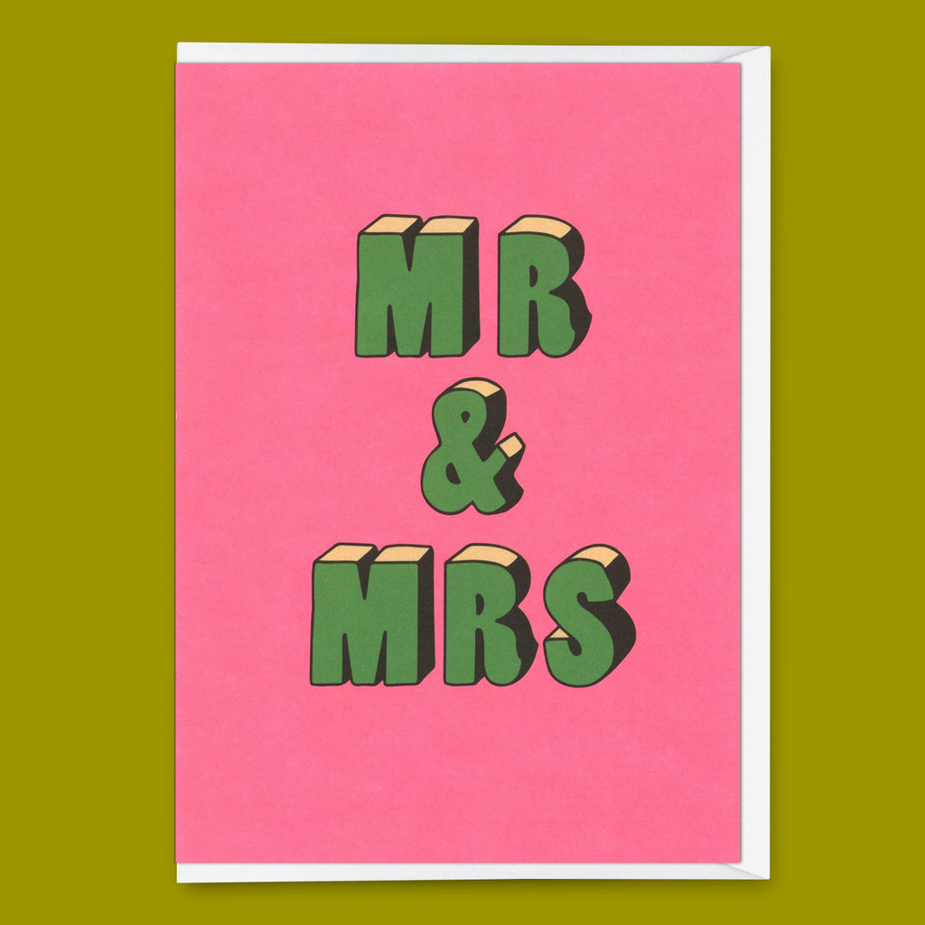 Deli Cards Grußkarte "Mr & Mrs 3D-Typo" | Coole Klappkarte zur Hochzeit