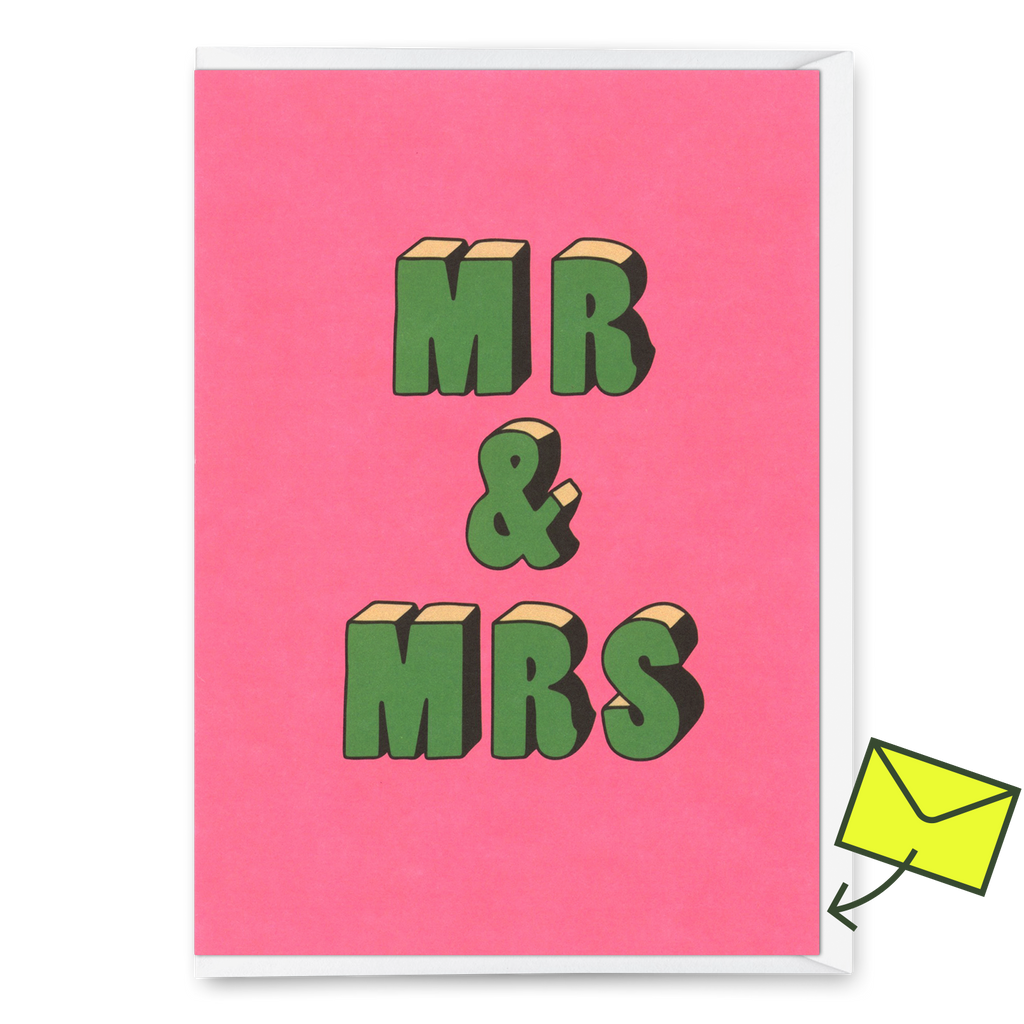 Deli Cards Grußkarte "Mr & Mrs 3D-Typo" | Coole Klappkarte zur Hochzeit