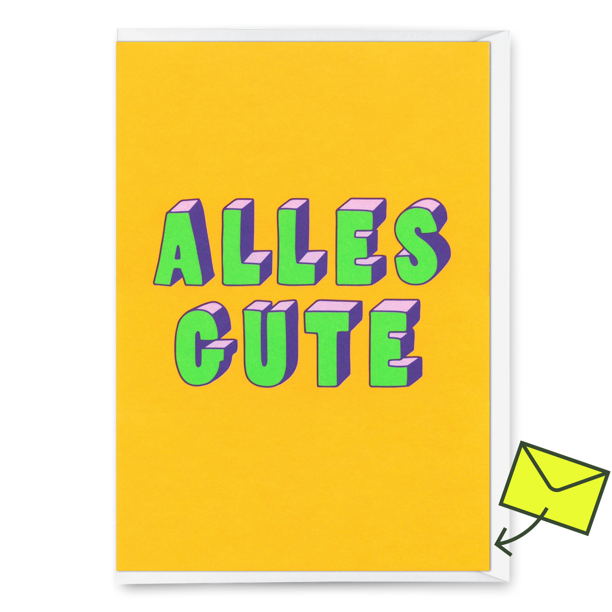 Deli Cards Grußkarte "Alles Gute 3D-Typo" | Coole Klappkarte zur Hochzeit