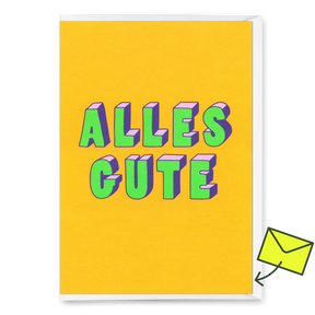 Deli Cards Grußkarte "Alles Gute 3D-Typo" | Coole Klappkarte zur Hochzeit