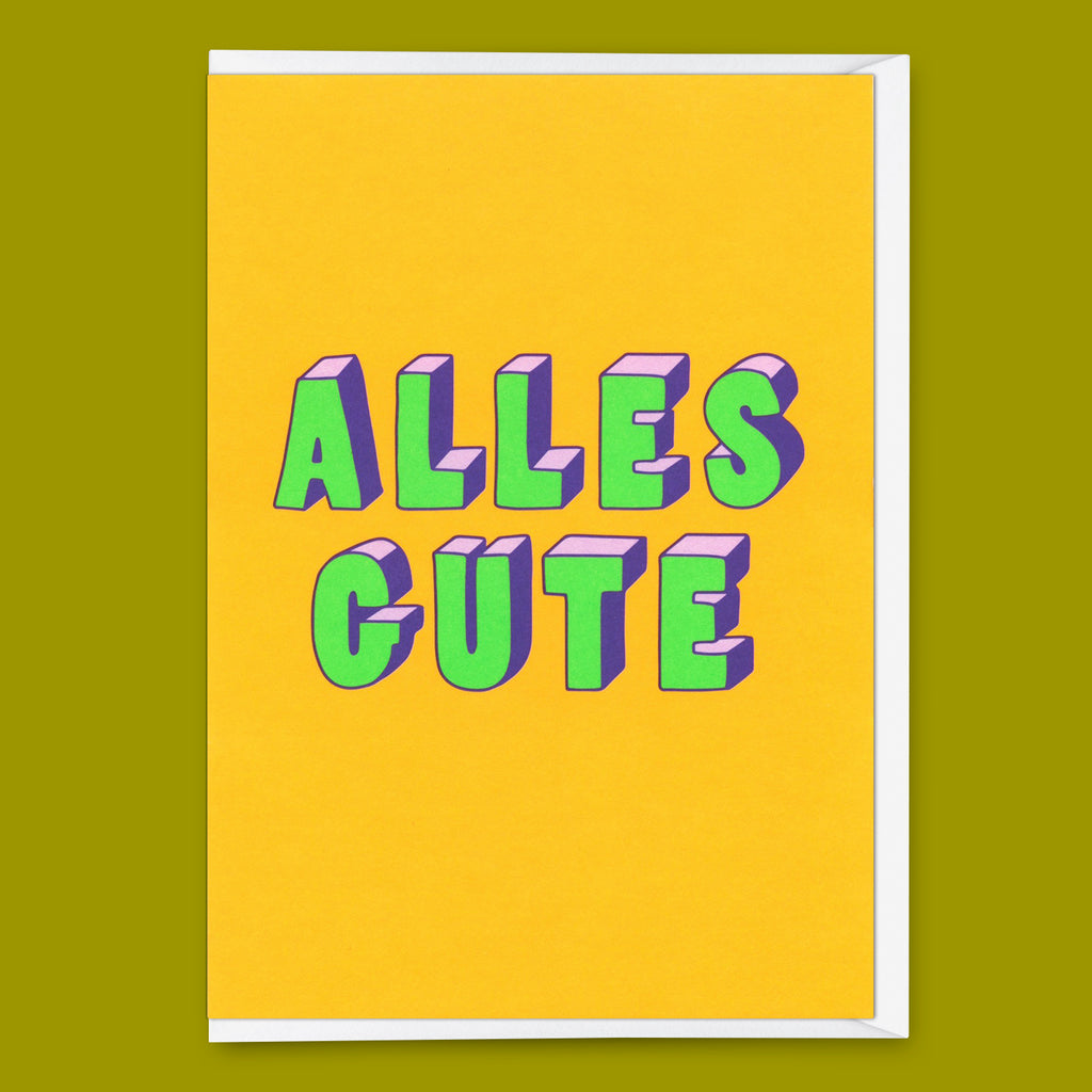 Deli Cards Grußkarte "Alles Gute 3D-Typo" | Coole Klappkarte zur Hochzeit