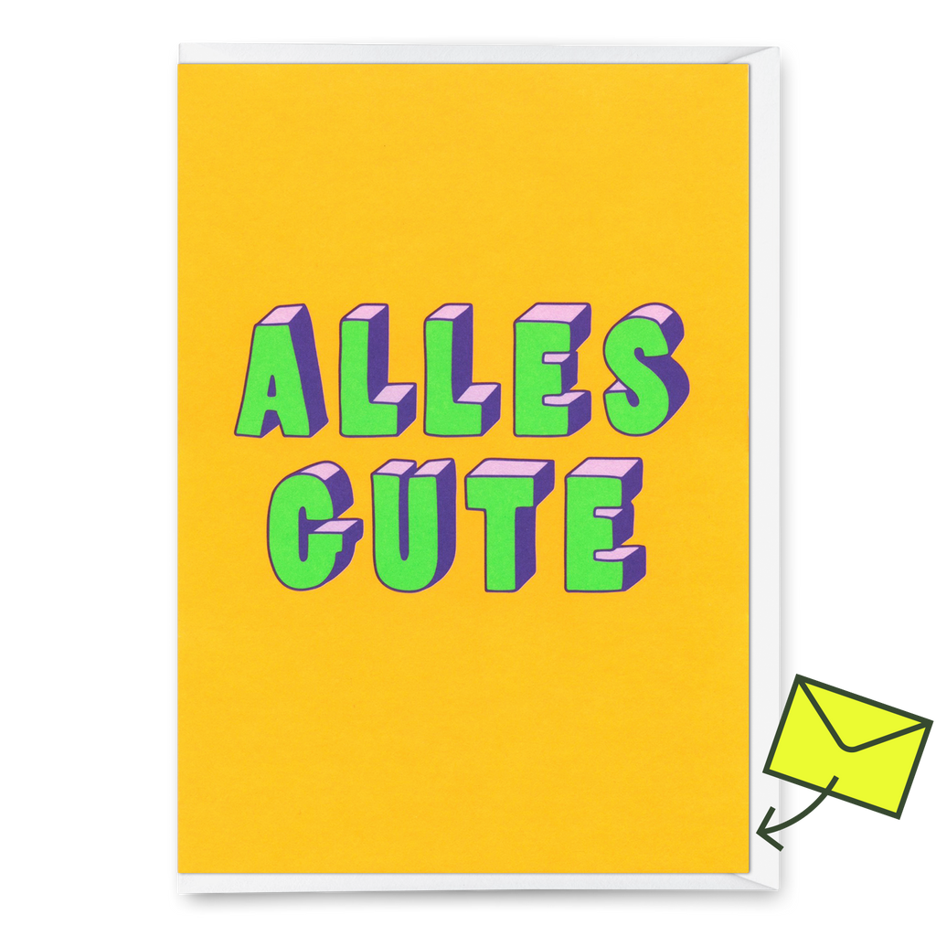 Deli Cards Grußkarte "Alles Gute 3D-Typo" | Coole Klappkarte zur Hochzeit