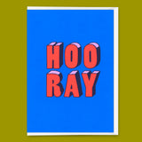 Deli Cards Grußkarte "Hooray 3D-Typo" | Coole Klappkarte für jeden Anlass