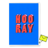 Deli Cards Grußkarte "Hooray 3D-Typo" | Coole Klappkarte für jeden Anlass
