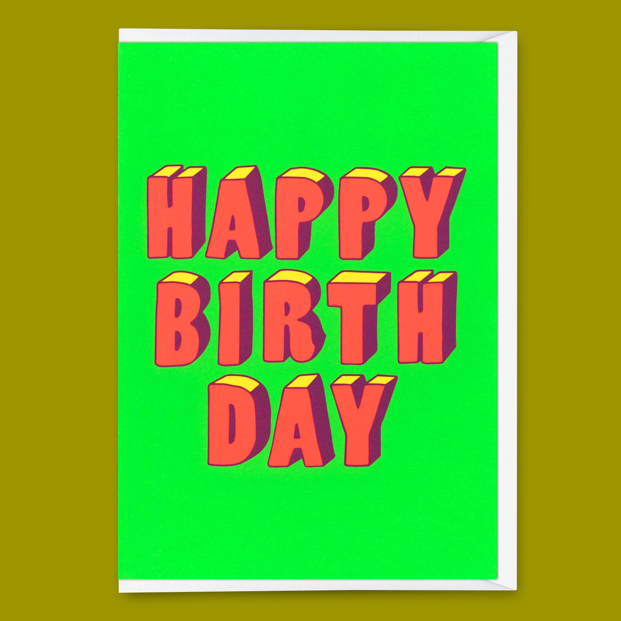 Deli Cards Grußkarte "Happy Birthday 3D-Typo" | Coole Klappkarte zum Geburtstag