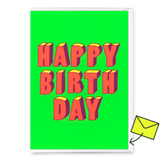 Deli Cards Grußkarte "Happy Birthday 3D-Typo" | Coole Klappkarte zum Geburtstag
