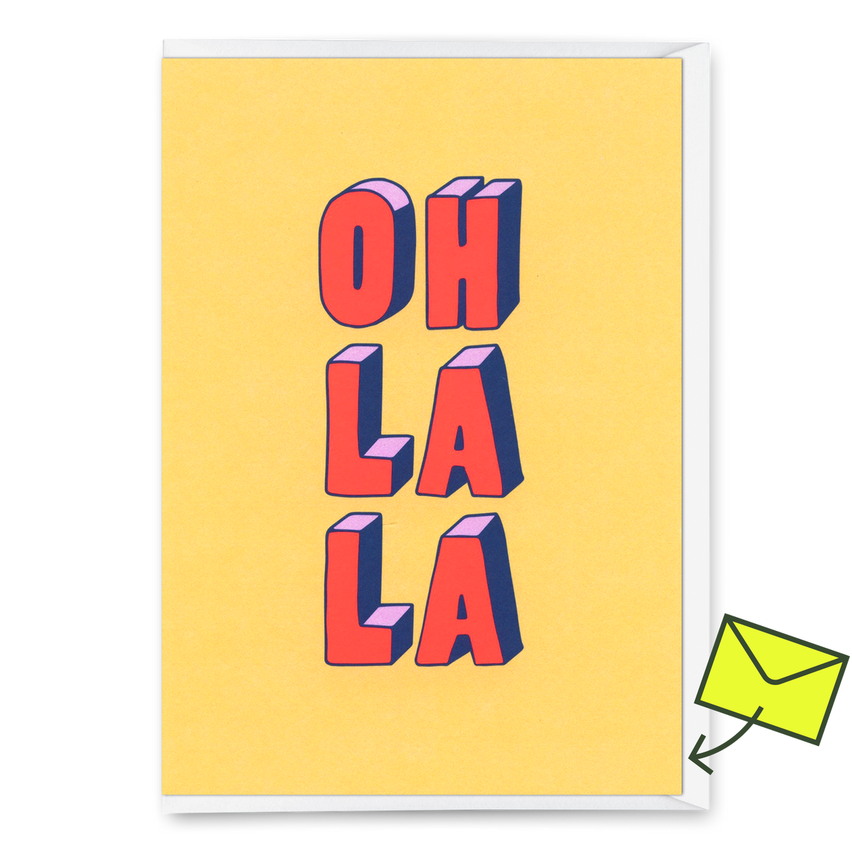 Deli Cards Grußkarte "Oh la la 3D-Typo" | Coole Klappkarte für jeden Anlass