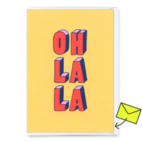 Deli Cards Grußkarte "Oh la la 3D-Typo" | Coole Klappkarte für jeden Anlass
