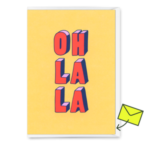 Deli Cards Grußkarte "Oh la la 3D-Typo" | Coole Klappkarte für jeden Anlass