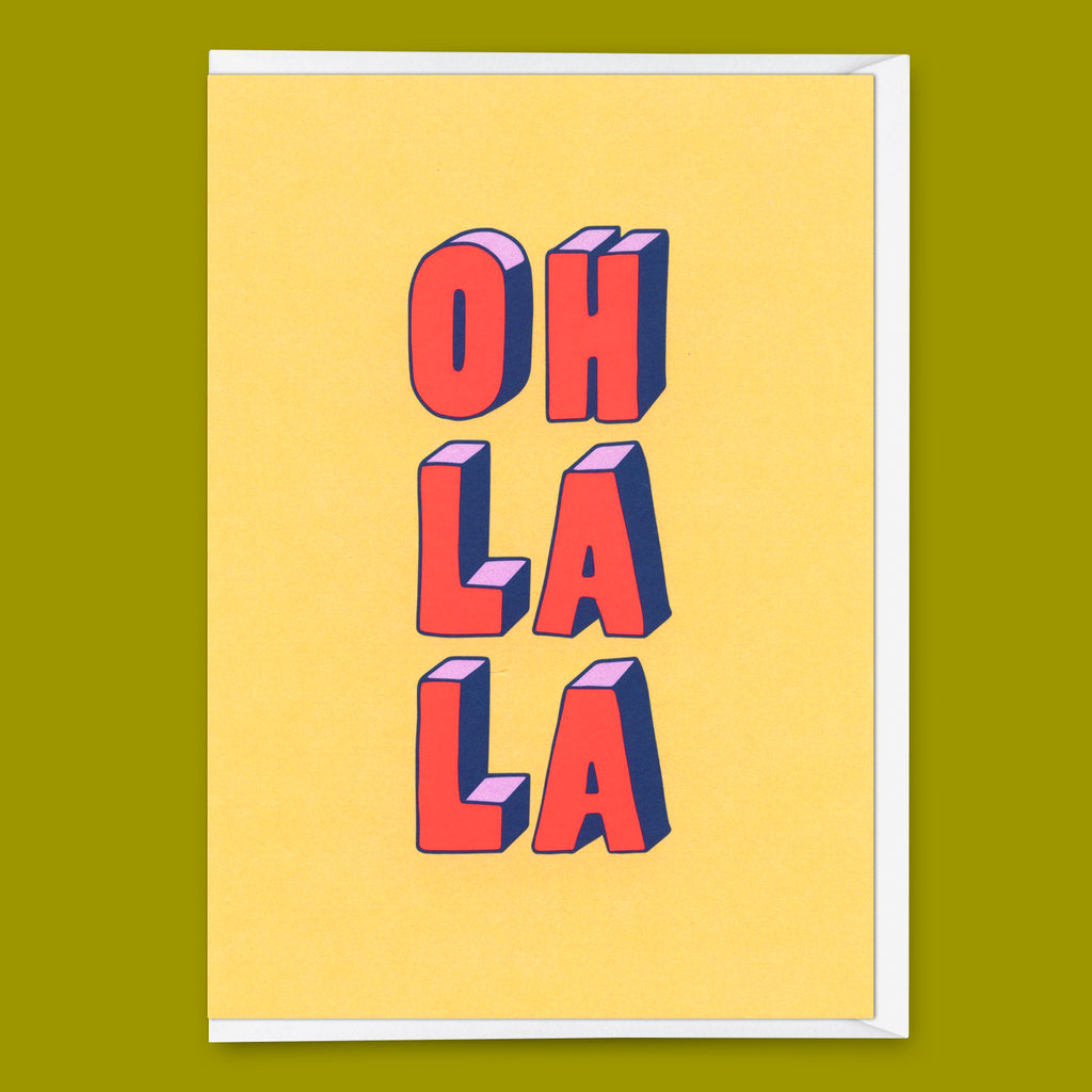 Deli Cards Grußkarte "Oh la la 3D-Typo" | Coole Klappkarte für jeden Anlass