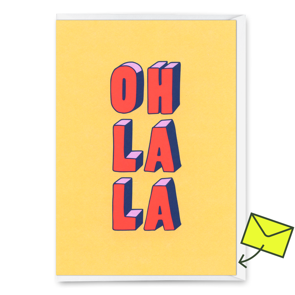 Deli Cards Grußkarte "Oh la la 3D-Typo" | Coole Klappkarte für jeden Anlass