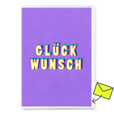 Deli Cards Grußkarte "Glückwunsch 3D-Typo" | Coole Klappkarte für jeden Anlass