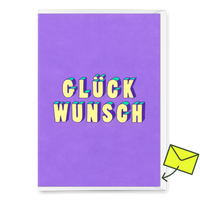 Deli Cards Grußkarte "Glückwunsch 3D-Typo" | Coole Klappkarte für jeden Anlass
