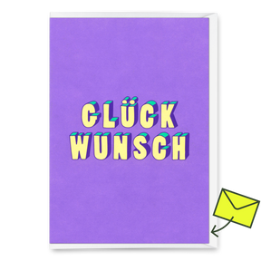 Deli Cards Grußkarte "Glückwunsch 3D-Typo" | Coole Klappkarte für jeden Anlass
