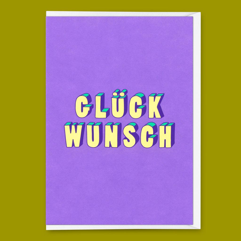 Deli Cards Grußkarte "Glückwunsch 3D-Typo" | Coole Klappkarte für jeden Anlass