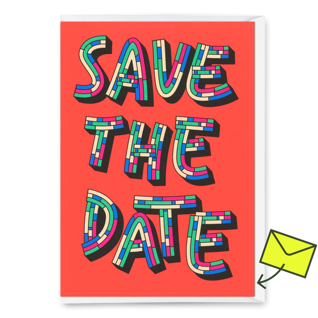 Deli Cards Grußkarte "Save the Date" | Schöne Klappkarte für Einladungen