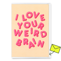 Deli Cards Grußkarte "Weird brain" | Lustige Klappkarte für Verliebte