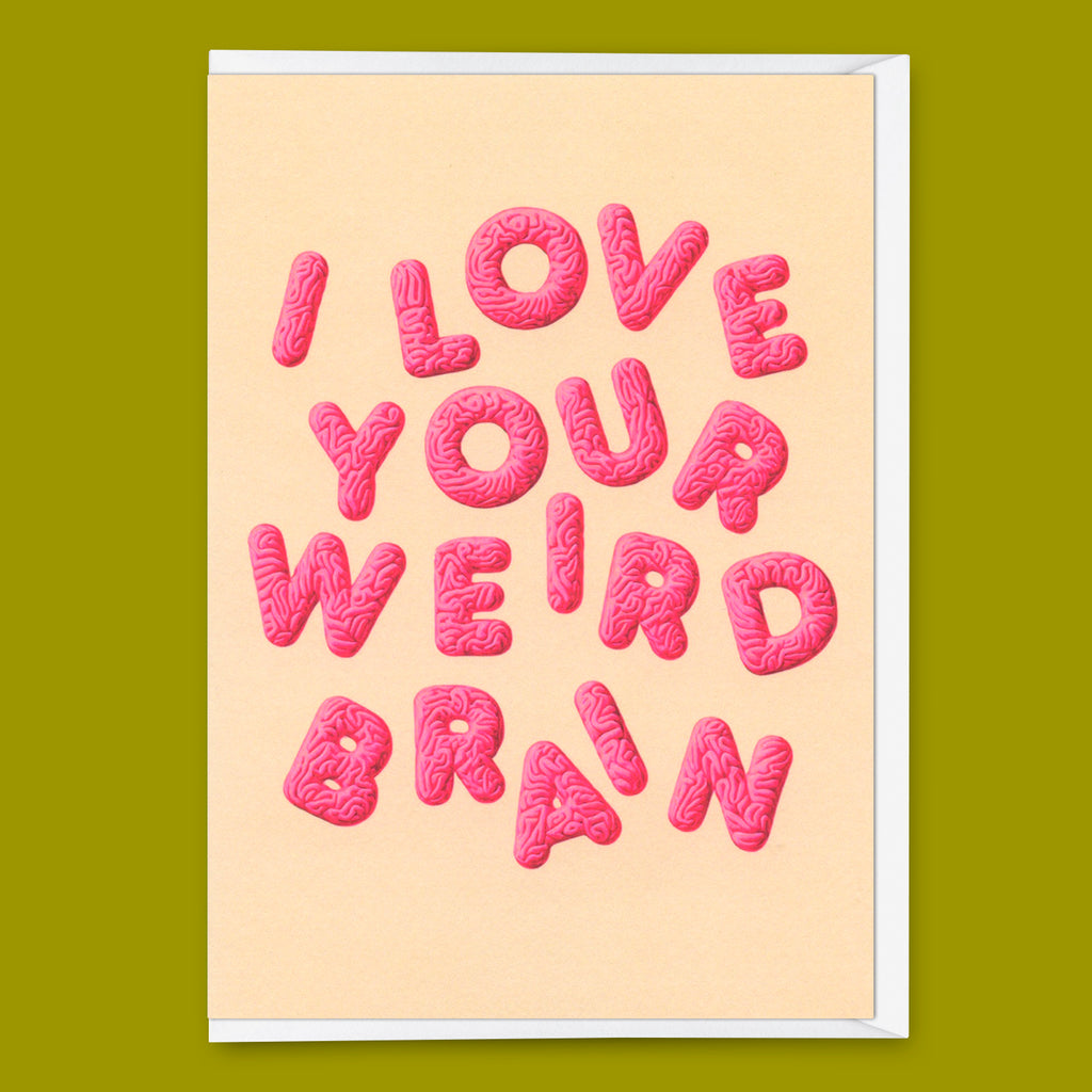 Deli Cards Grußkarte "Weird brain" | Lustige Klappkarte für Verliebte