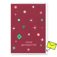 Deli Cards Grußkarte "Xmas Schneeflocken Weinrot" | Besondere Karte zu Weihnachten