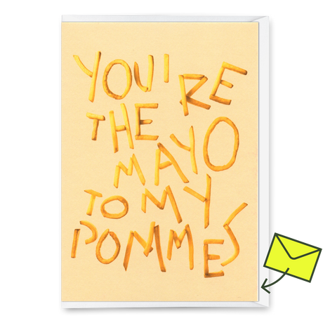 Deli Cards Grußkarte "Mayo to my Pommes" | Lustige Klappkarte für Verliebte