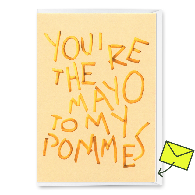 Deli Cards Grußkarte "Mayo to my Pommes" | Lustige Klappkarte für Verliebte