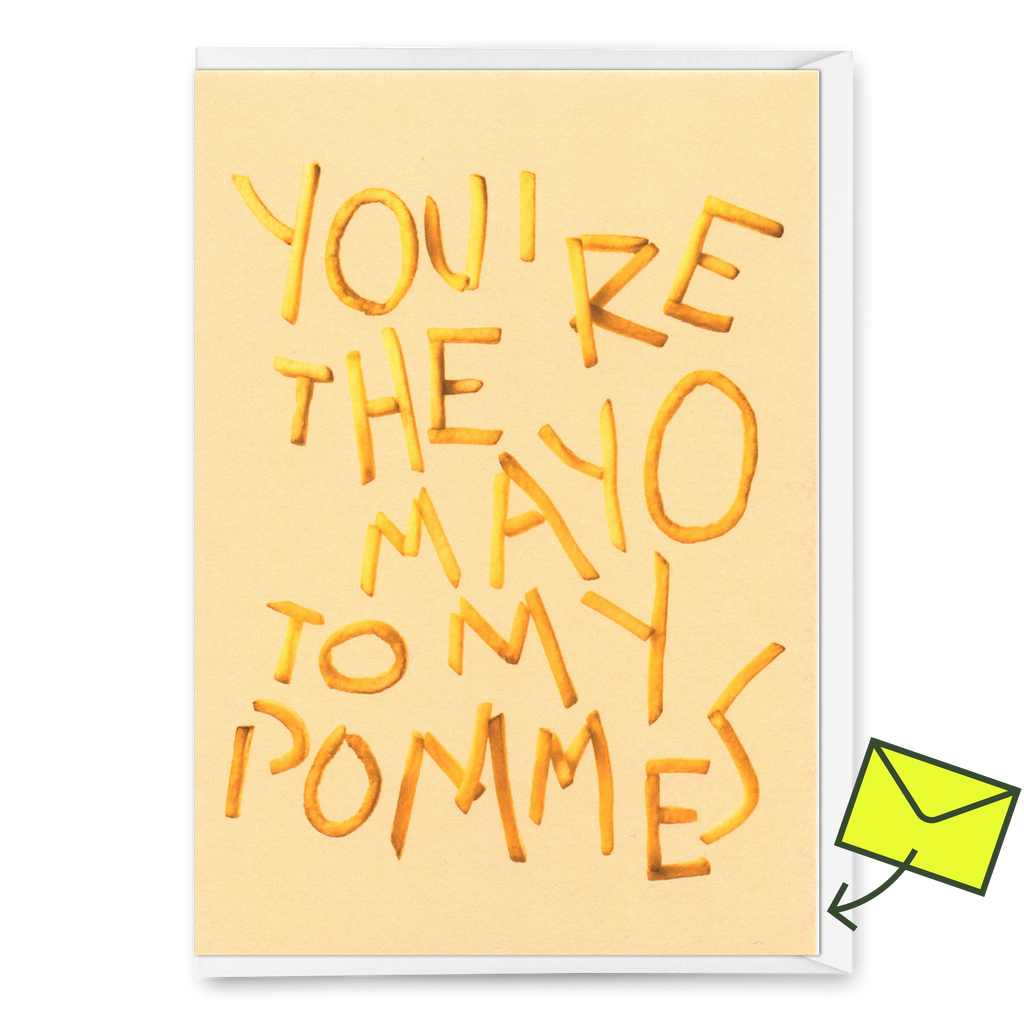 Deli Cards Grußkarte "Mayo to my Pommes" | Lustige Klappkarte für Verliebte